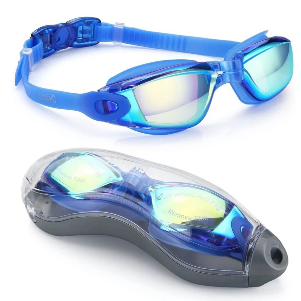 Aegend Anti Fog UV Protection Swim Goggles - Aqua
